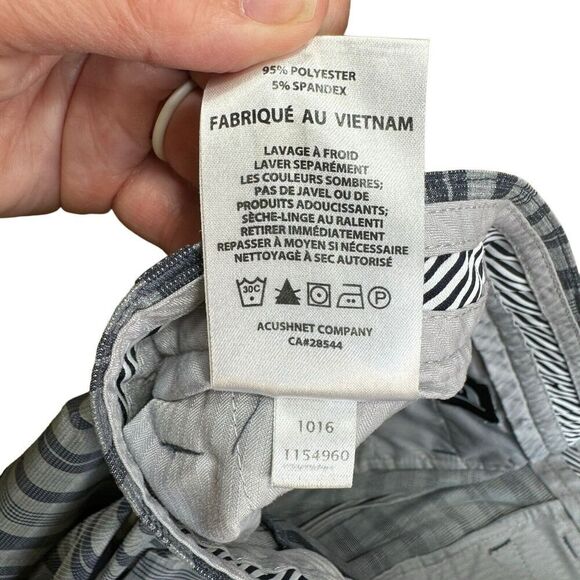 Footjoy FJ Shorts Mens 38 Plaid Bermuda Golf Gray Pockets Stretch Performance - Picture 6 of 9